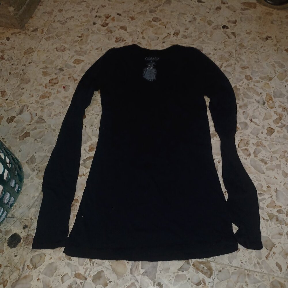 Miley Cyrus Max Azria Women's Long Sleeve Tee M Black